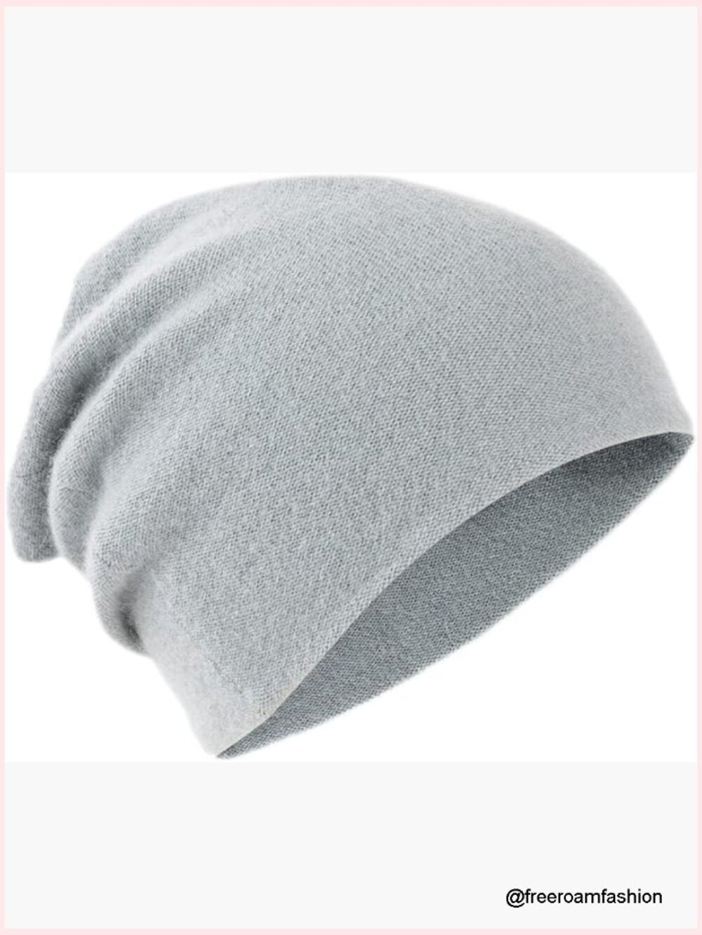 Oversized Double-Layered Cashmere Knitted Beanie Ski Hat